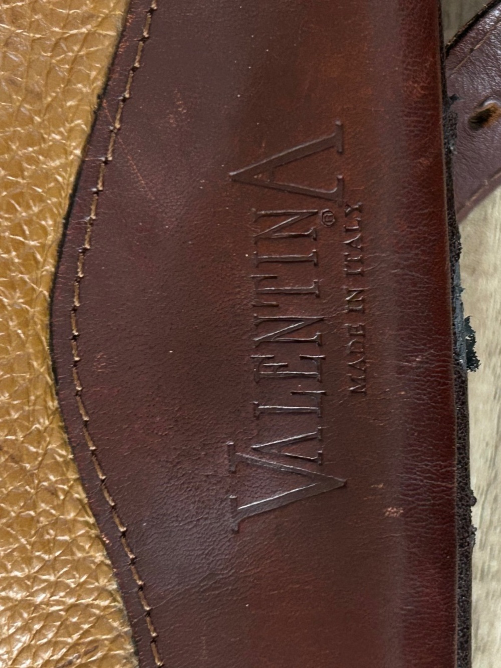 Vintage Valentina Italy Genuine Leather Brown Tan Crossbody Shoulder Bag